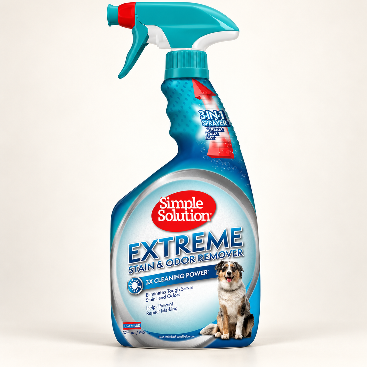 Simple Solution Extreme 32 fl oz bottle on a cream studio background