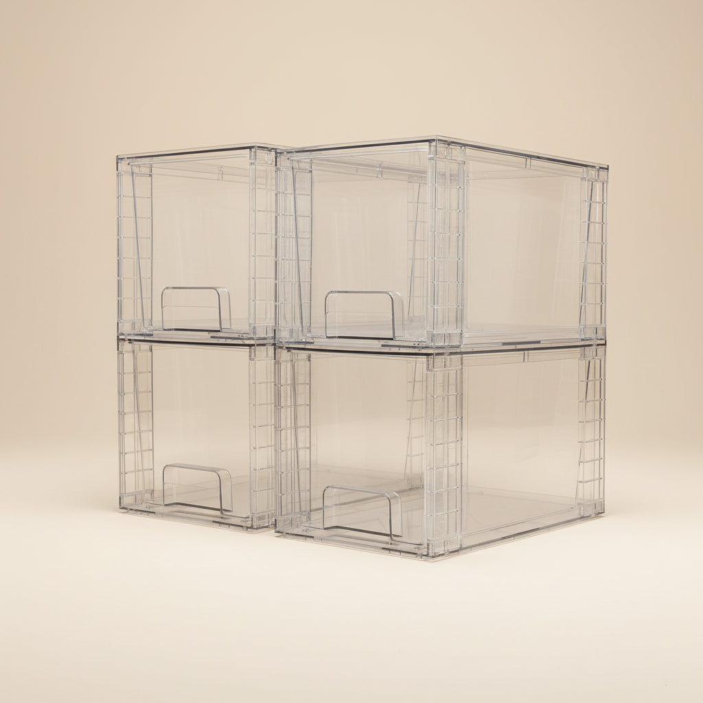Vtopmart four pack clear stackable storage drawers