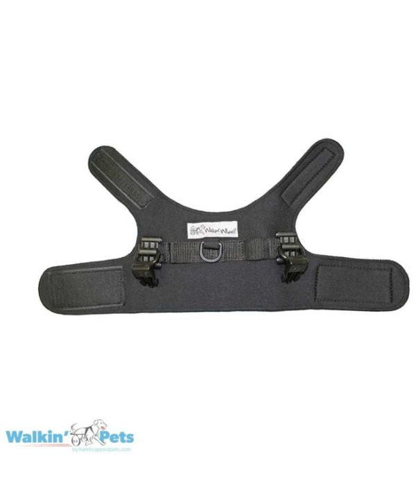 Walkin’ Wheels Small Front Vest fitted as an alternative to the standard front harness