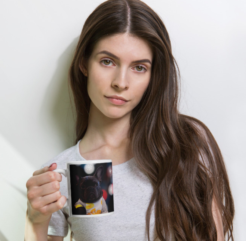 Personalised Pet Print Christmas Coffee Mug - Lifestyle picture