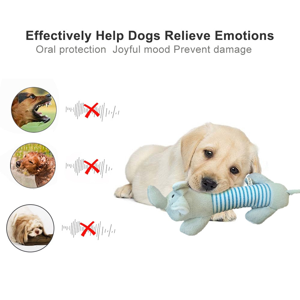 Selection of plush toys for dogs, elephant shape