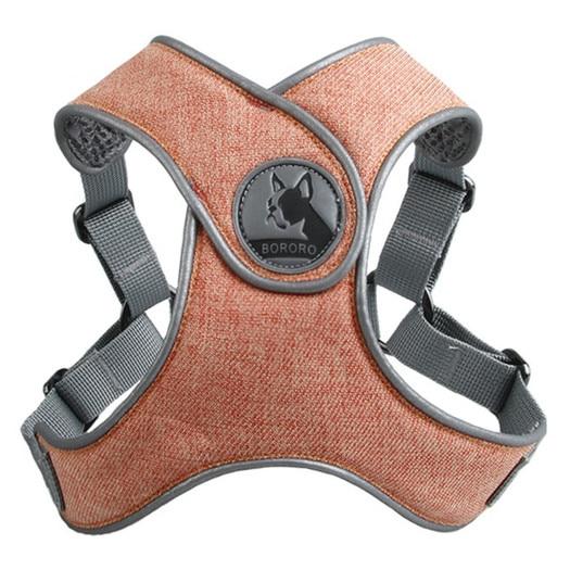 Orange French Bulldog No pull Harness