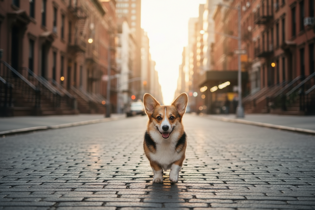 Corgi walking outdoors for the Aubenord Corgi IVDD guide