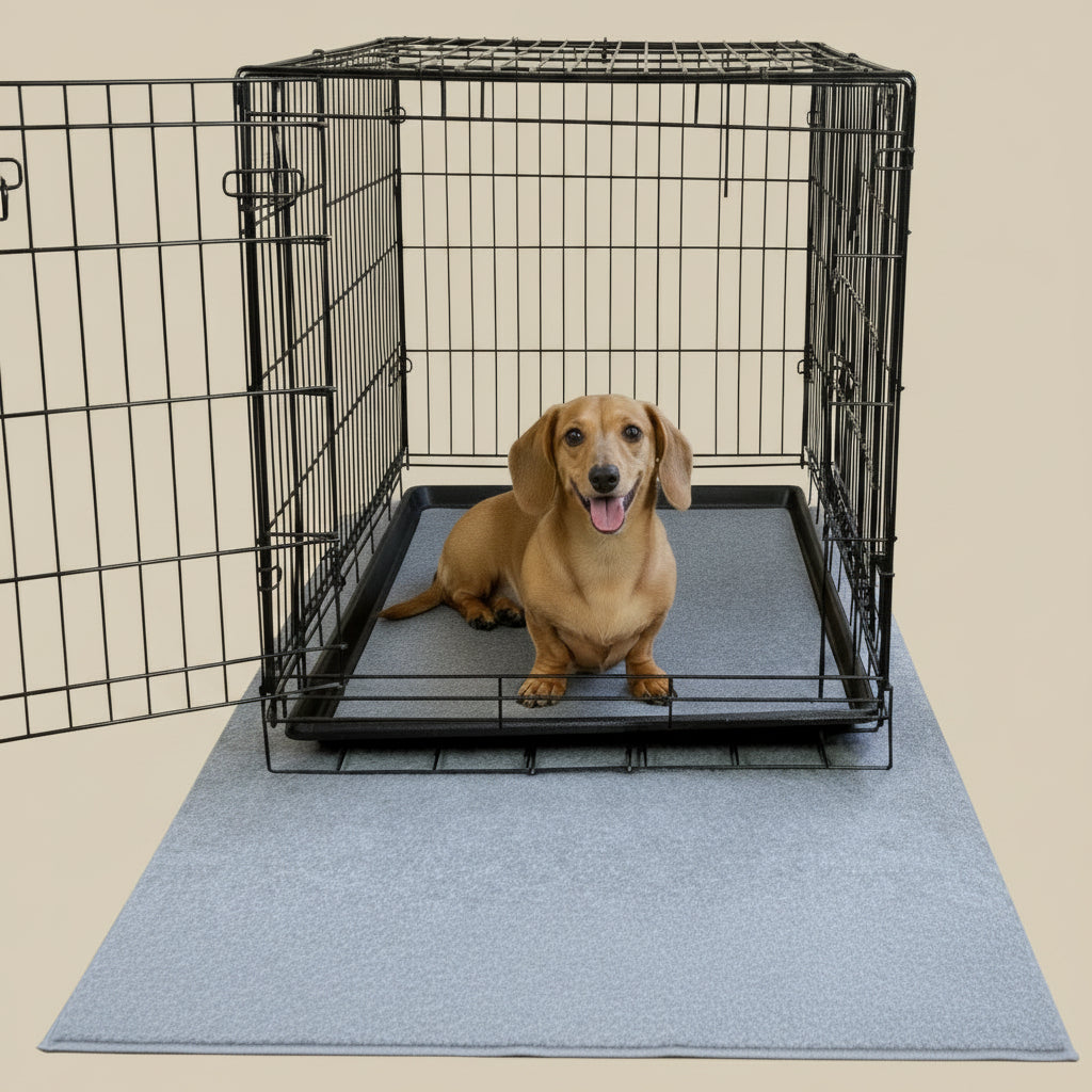 Drymate waterproof dog crate mat with protective waterproof backing