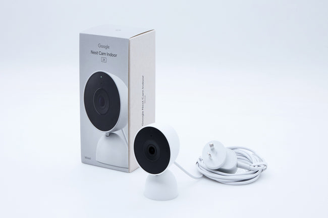 Google Nest Cam Indoor wired third generation with packaging and cable