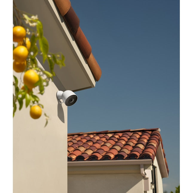 Google Nest Cam Outdoor wired 2nd generation installed on a home exterior
