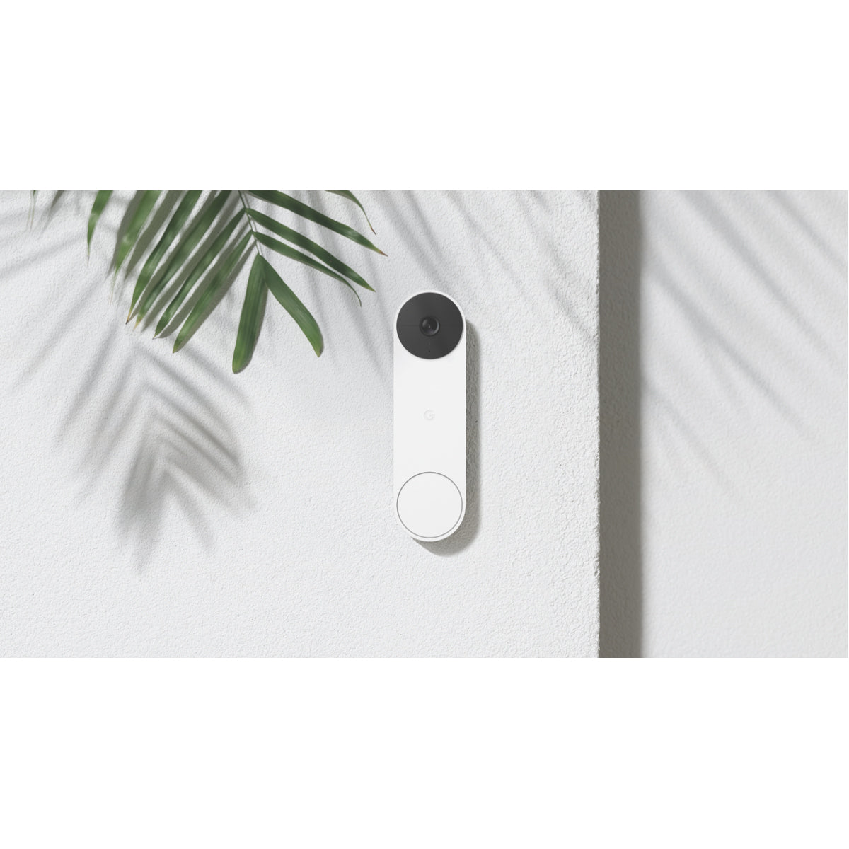 Google Nest Doorbell battery mounted on an exterior wall