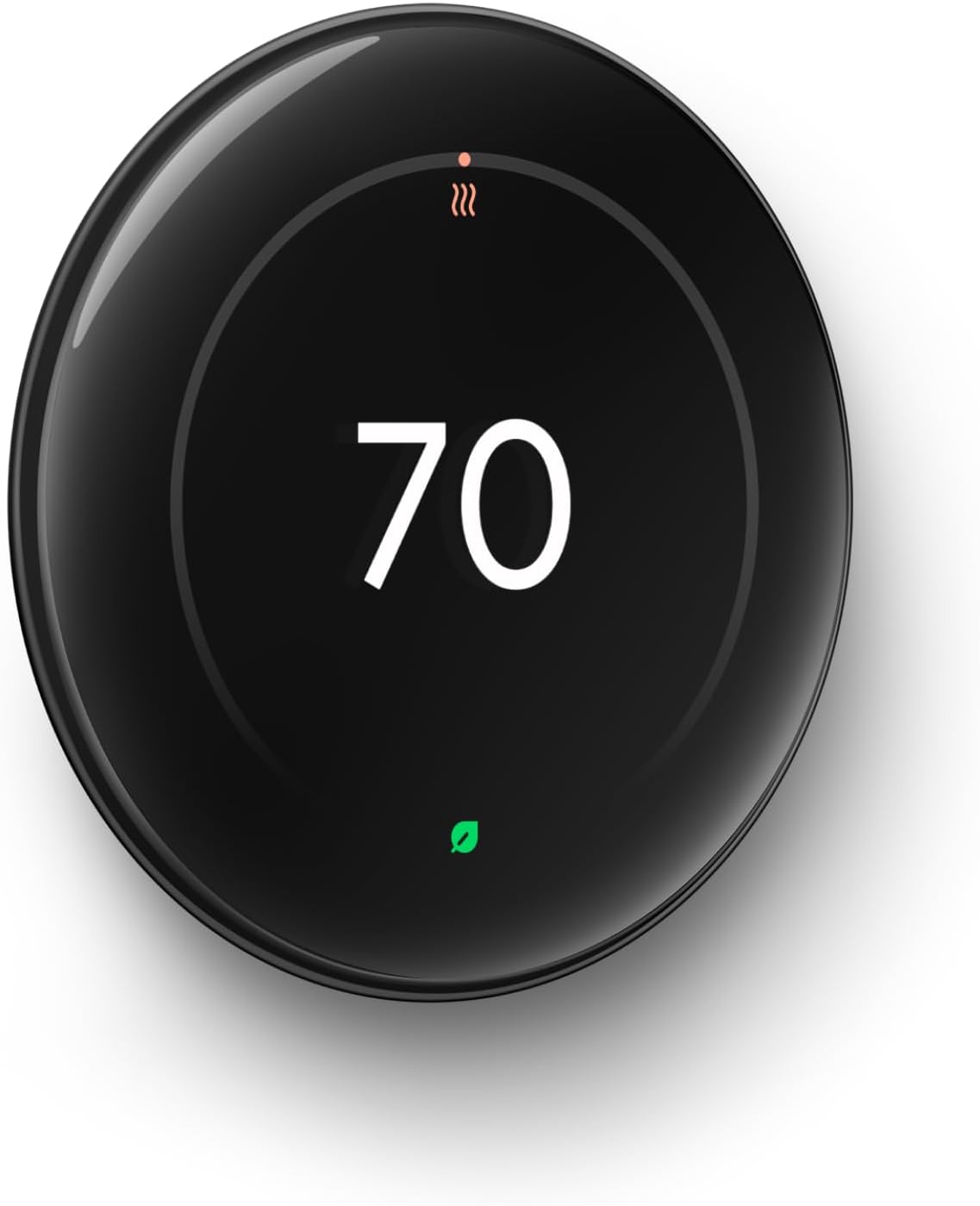 Front view of the round Nest Learning Thermostat display