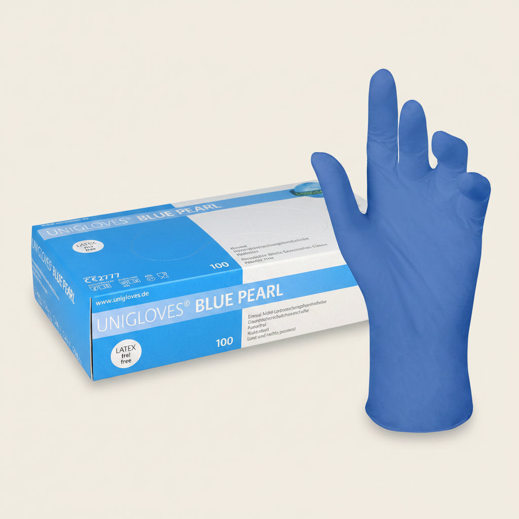 Unigloves Blue Pearl nitrile gloves product image