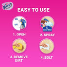 Vanish Oxi Action carpet stain remover usage instructions graphic