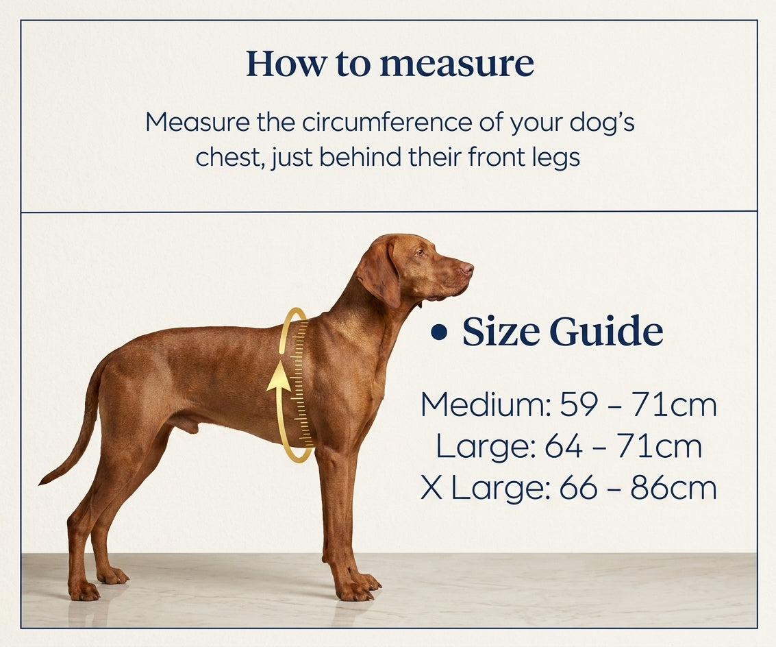 ZOOMA full-body lifting dog harness size guide