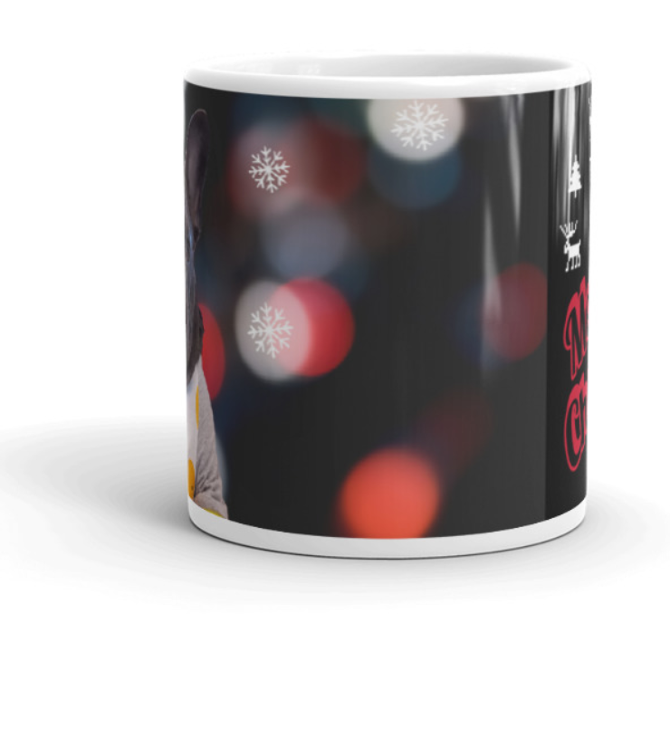 Personalised Pet Print Christmas Coffee Mug - Image showing middle of the mug
