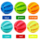Dog chew and treat ball shown in multiple colour options