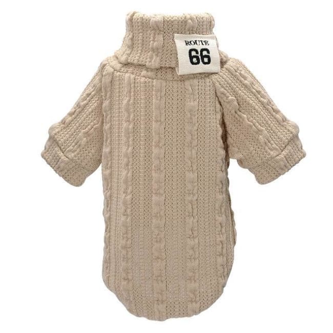 Gizmo Classic Knit Small Dog Sweater - Beige colour - Small Dog Sweater