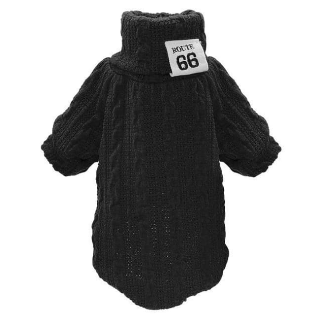 Gizmo Classic Knit Small Dog Sweater - Black / L - Dog Clothes