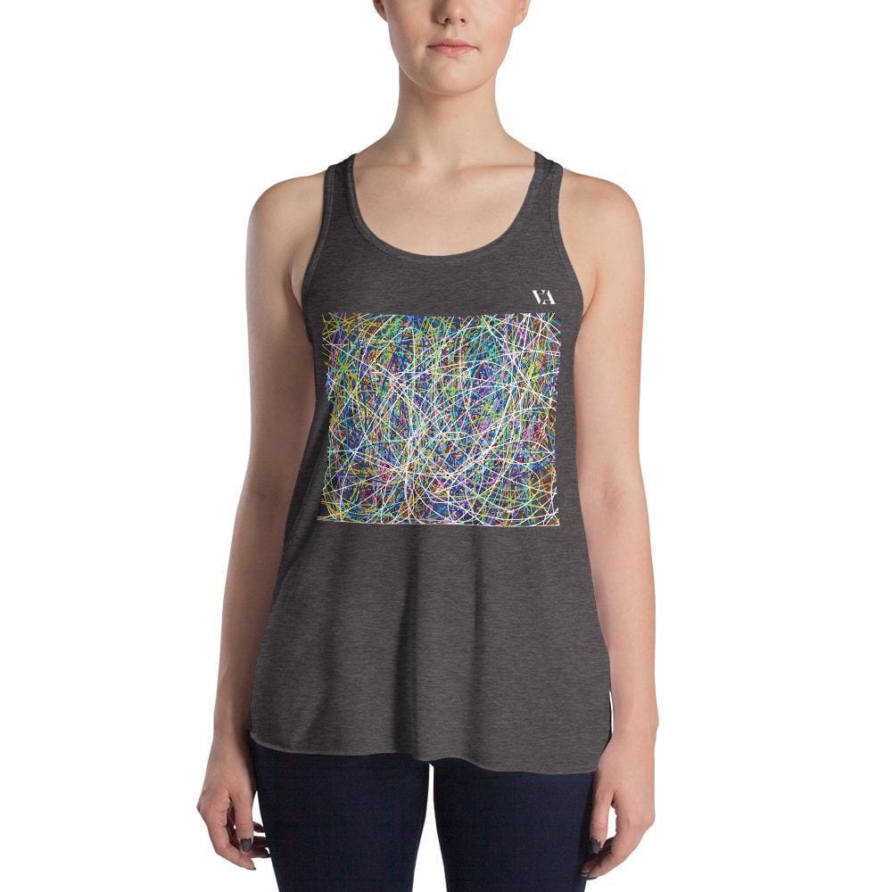 Gothenburg Womens Flowy Racerback Tank - Dark Grey Heather / S