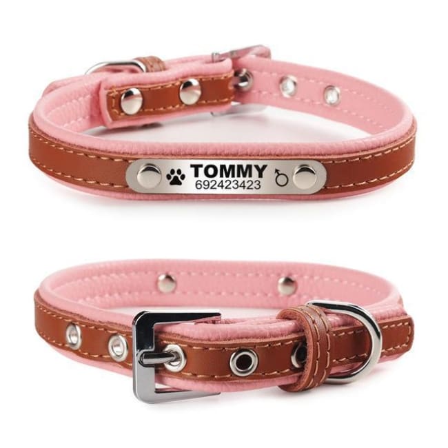 Izzy The Cat Collar With Name Engraving - Brown / L - Cat Collar