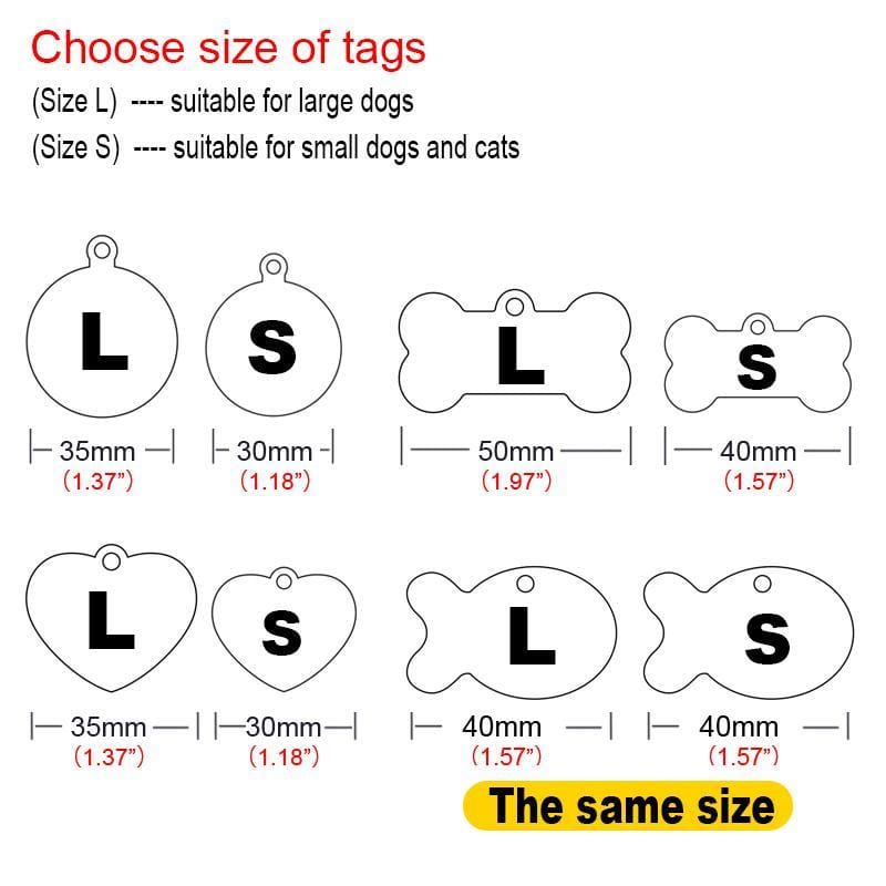 Little Chester Dog And Cat Engraved Id Tag - Dog Collar