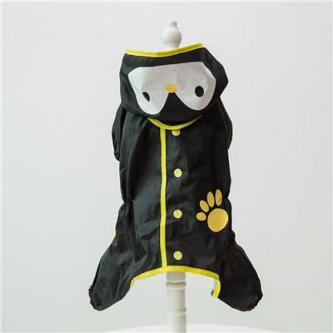 My Little Ninja Dog Raincoat - Black Penguin / S (Chest 42Cm) - Dog Clothes