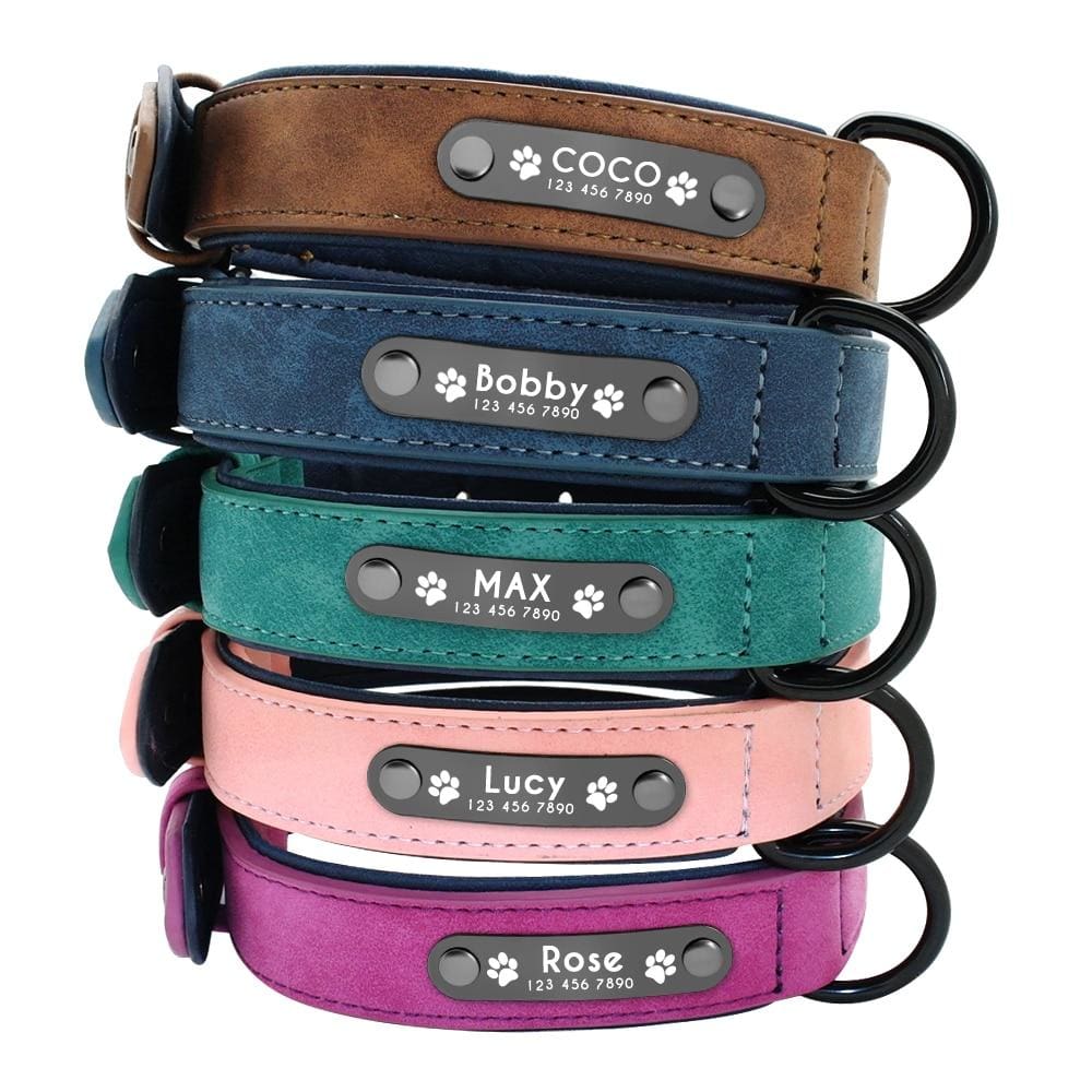 Personalized Custom Leather Dog Collar - Dog Collars, French bulldog leather collar