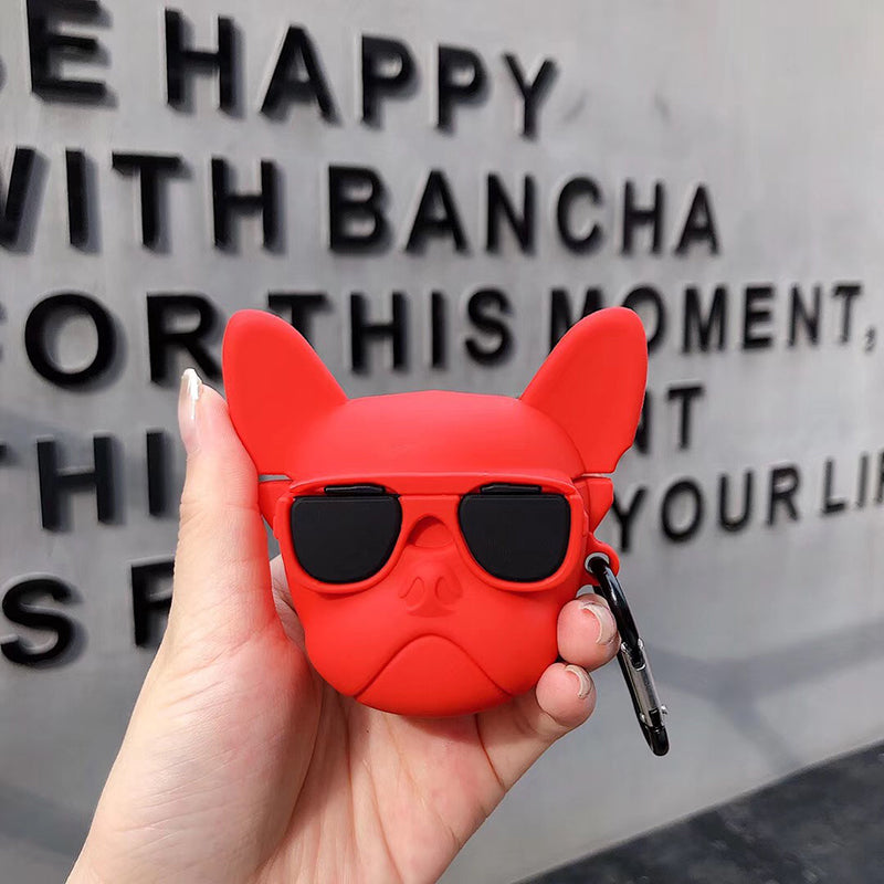 French bulldog shape Iphone airpod case - red colour