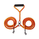 Dual Dog Leash - Red & Orange Colour