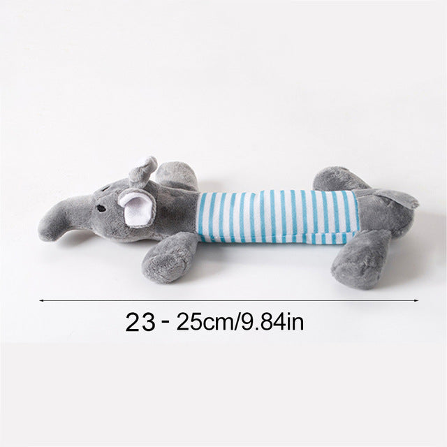 Selection of plush toys for dogs, elephant shape