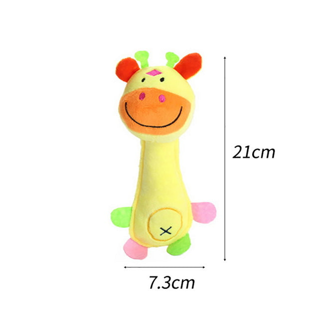 Selection of plush toys for dogs, giraffe shape