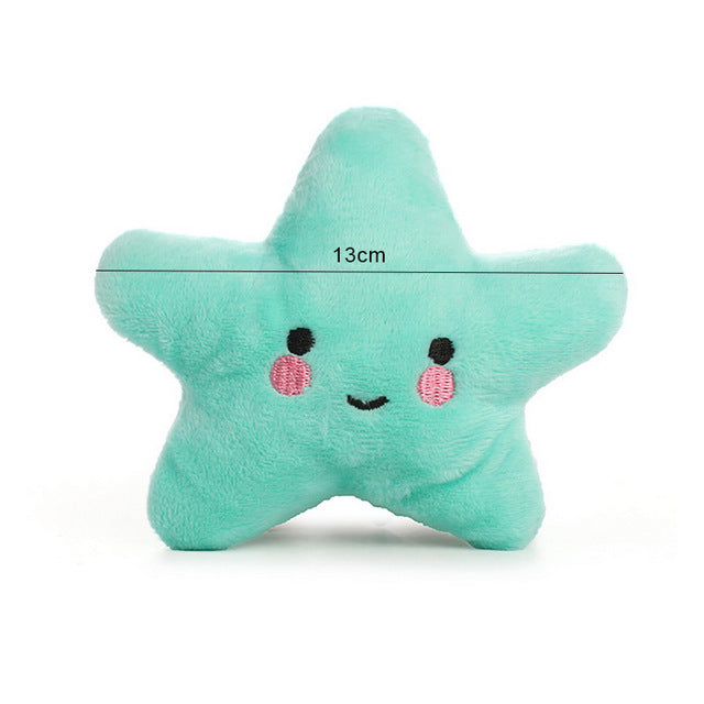 Selection of plush toys for dogs,  green star shape