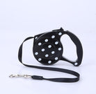Dog Leash, Dog Running Leash, Black Polka Dots