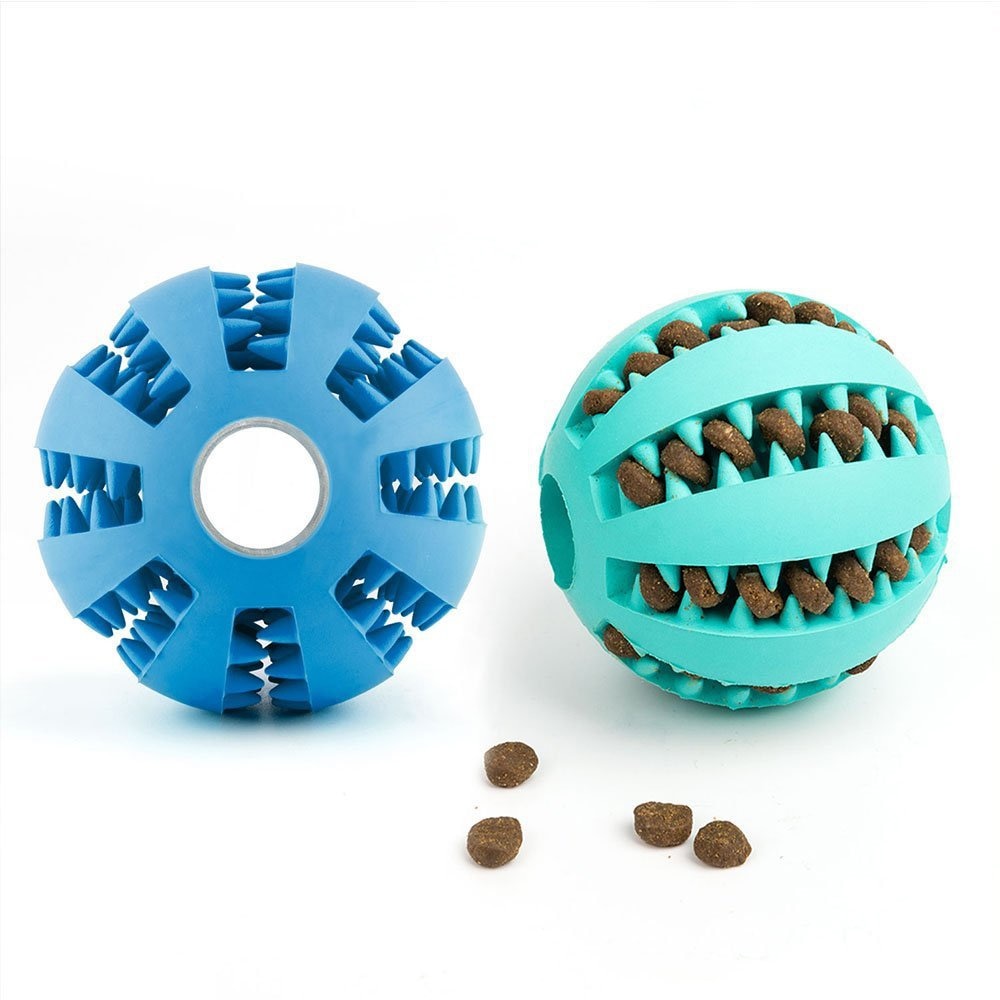 Cyan and blue chew dog ball toy