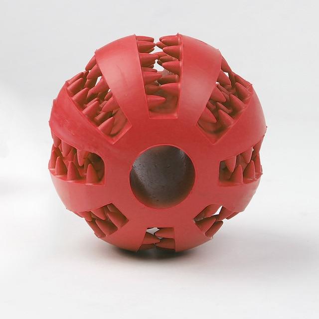 Red chew dog ball toy