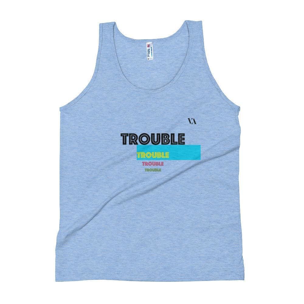 Trouble Trouble Trouble Unisex Tank Top - Athletic Blue / Xs - Tank Top