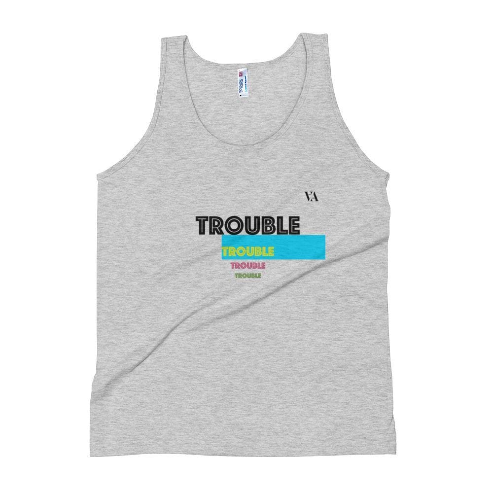 Trouble Trouble Trouble Unisex Tank Top - Athletic Grey / Xs - Tank Top