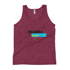 Trouble Trouble Trouble Unisex Tank Top - Tri-Cranberry / Xs - Tank Top