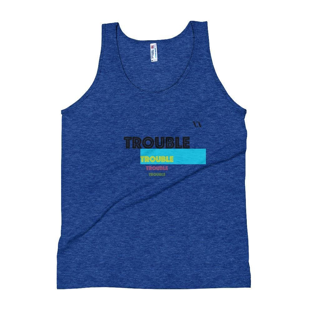 Trouble Trouble Trouble Unisex Tank Top - Tri-Indigo / Xs - Tank Top