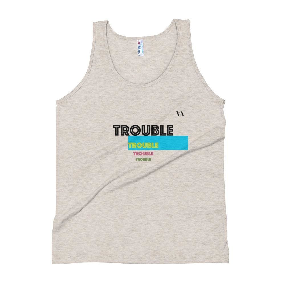 Trouble Trouble Trouble Unisex Tank Top - Tri-Oatmeal / Xs - Tank Top